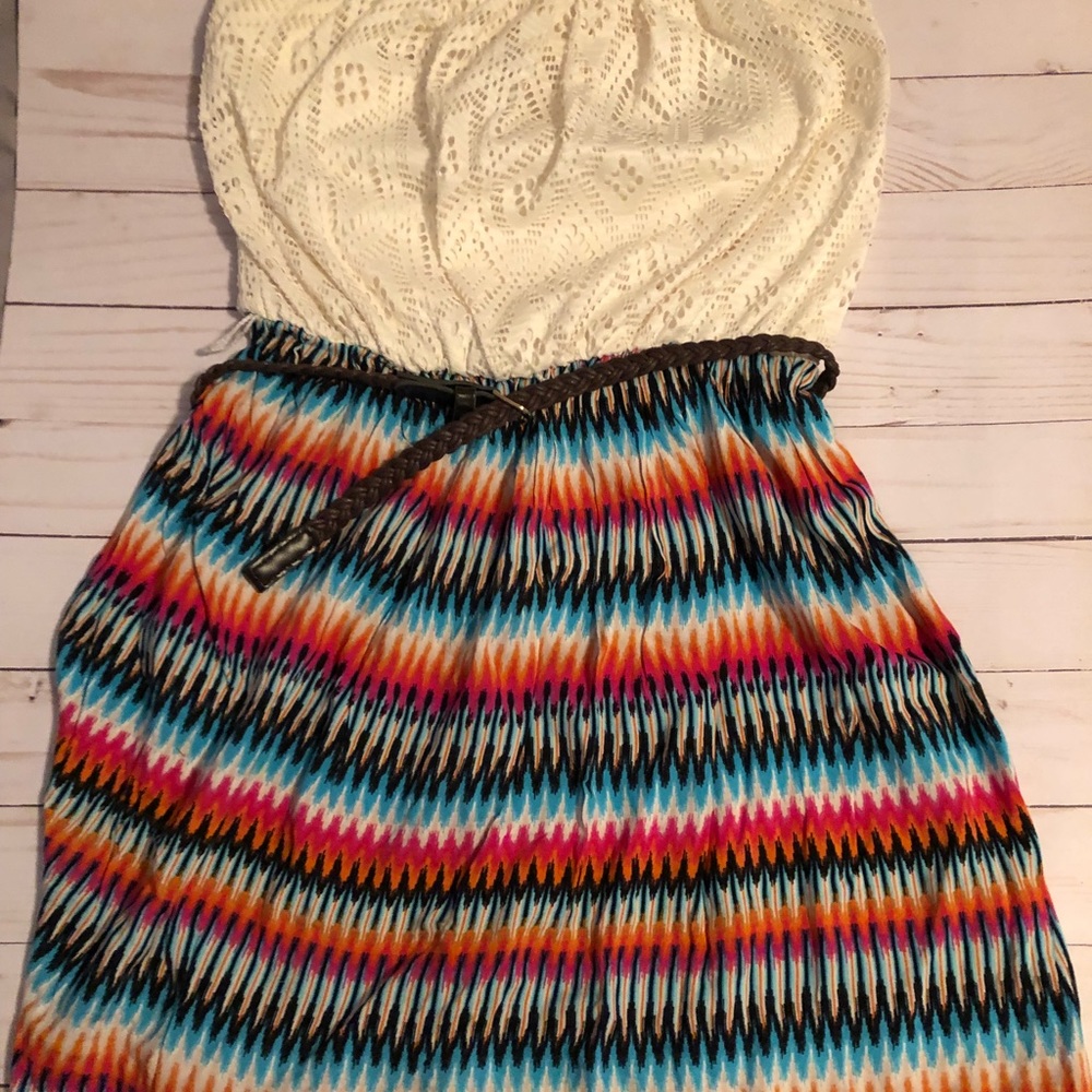Sunset strip lace strapless summer dress